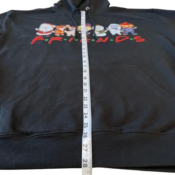 New Rudolph FRIENDS Graphic Sweatshirt Hoodie Black Unisex Women’s XL NWT - Picture 9 of 16